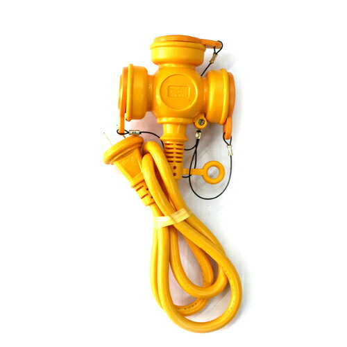 【あわせ買い2999円以上で送料お得】KOWA 防雨ショートタップ3ツ口 KRT610-03 キイロ