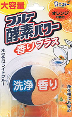 【5500円（税込）以上で送料無料】【今月のオススメ品】ブルー酵素パワー　トイレタンク洗浄剤　香りプラス　オレンジの香り120g　　【エステー】 【tr_012】