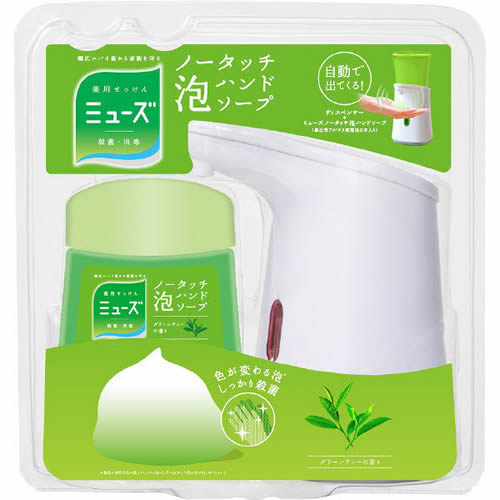 【あわせ買い2999円以上で送料お得】【お得なセット】レキットベンキーザー ミューズ ノータッチ泡ハンドソープ 本体+グリーンティーの香り 250ml　 【4906156800456】のサムネイル