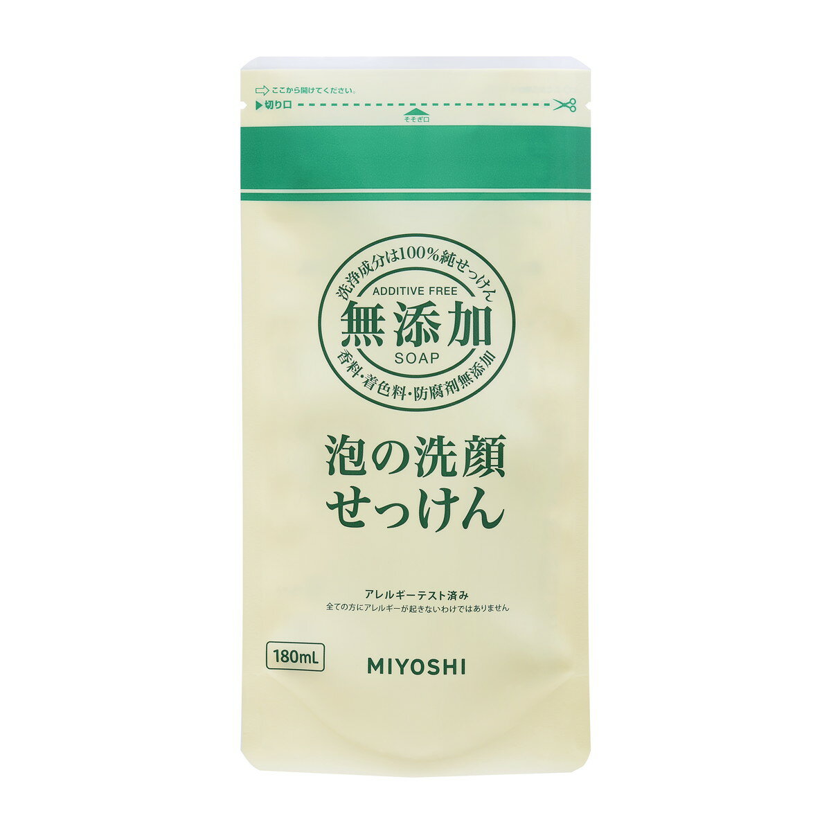 【あわせ買い2999円以上で送料お得】ミヨシ石鹸 無添加 泡の洗顔せっけん つめかえ用 180ml( ...