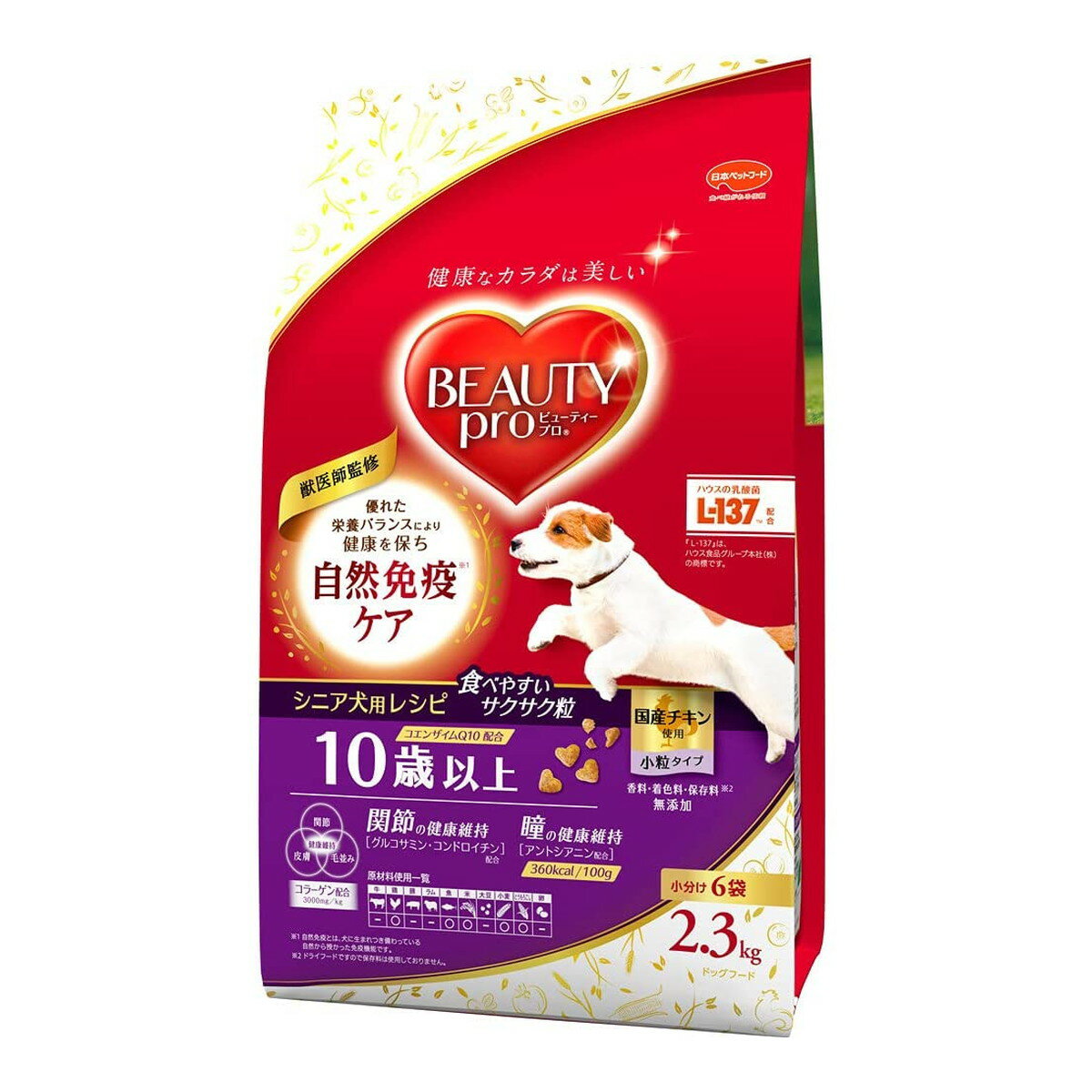 Natural - 【送料お得・まとめ買い×4個セット】日本ペットフード ビューティープロ ドッグ 10歳以上 小分け6袋入