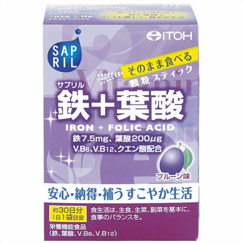 【あわせ買い2999円以上で送料お得】【井藤漢方製薬】サプリル 鉄+葉酸 2g×30袋