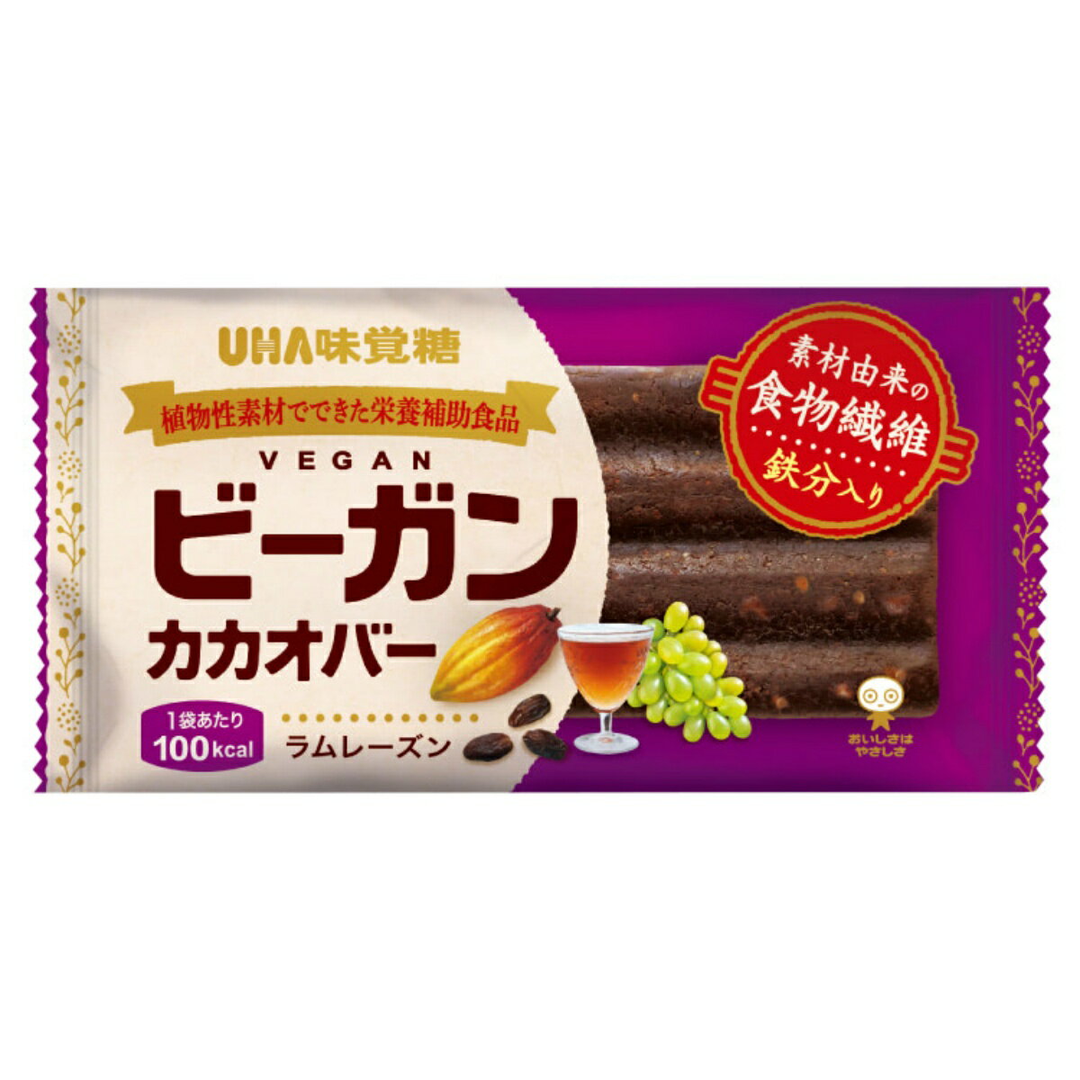 楽天ホームライフ【あわせ買い2999円以上で送料お得】UHA味覚糖 ビーガンカカオバー ラムレーズン 1個入