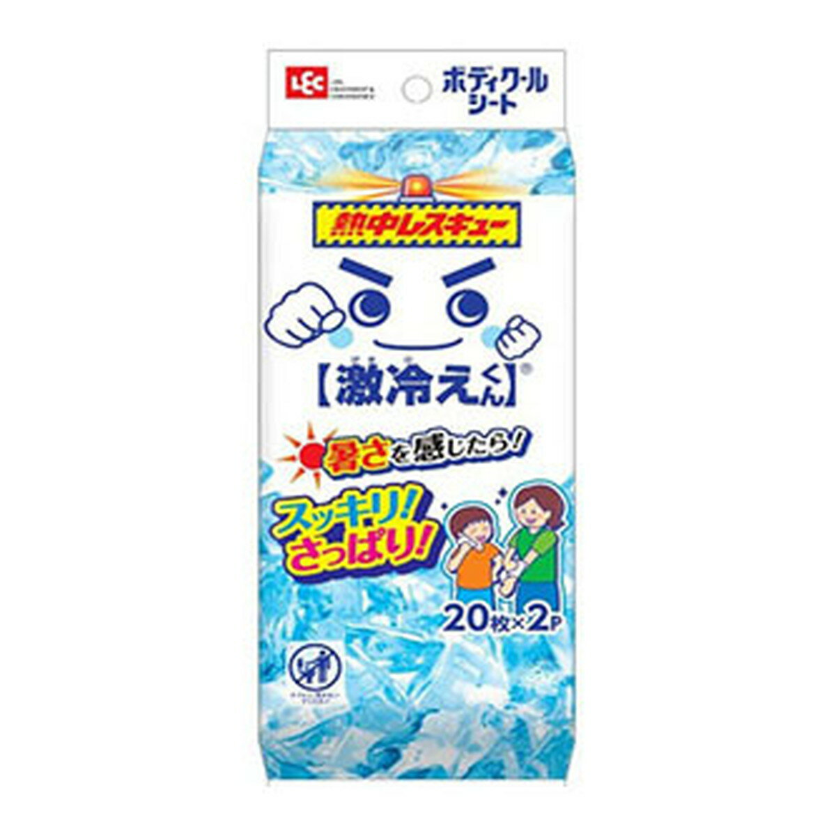 【あわせ買い2999円以上で送料お得】レック LEC 激冷えくん 熱中レスキュー ボディクールシート 20枚入 2パック 4573177597698