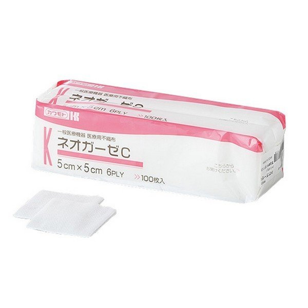 【あわせ買い2999円以上で送料お得】川本産業 カワモト ネオガーゼC 5cm×5cm 6PLY 100枚入