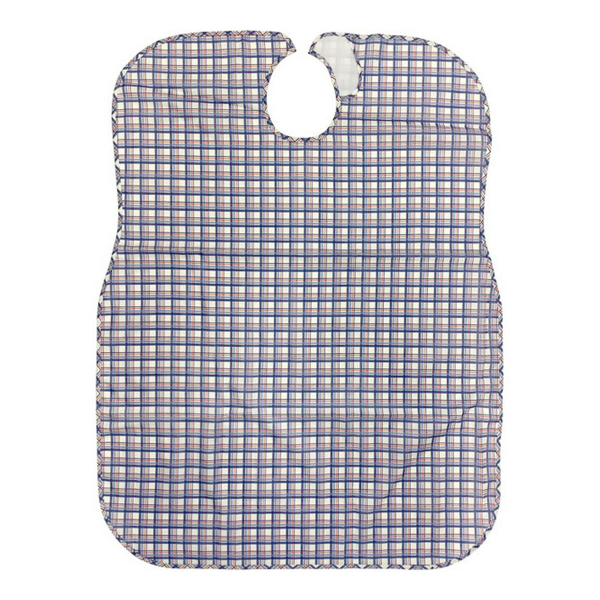 【送料お得・まとめ買い×2個セット】ニシキ 大人用 食事用エプロン 格子柄 ネイビー