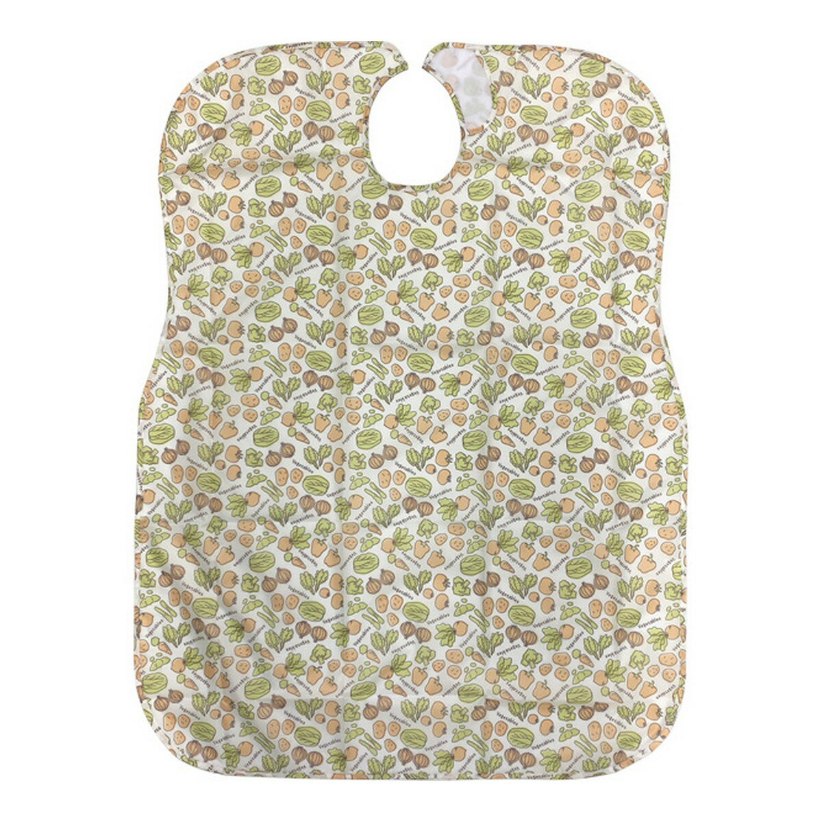 【送料お得・まとめ買い×7個セット】ニシキ 大人用 食事用エプロン やさい柄 クリーム