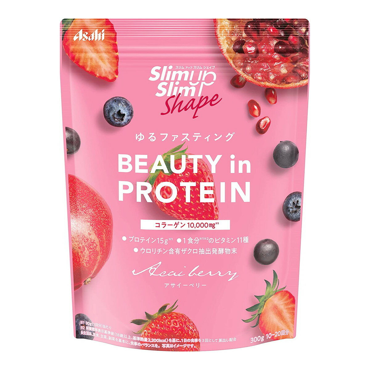 【送料お得・まとめ買い×2個セット】アサヒグループ食品 スリムアップスリム シェイプ BEAUTY in PROTEIN アサイーベリー 300g プロテイン