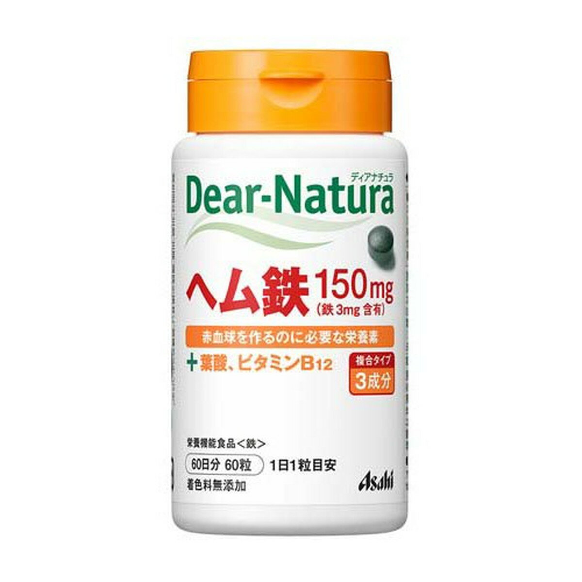 【送料お得・まとめ買い×2個セット】アサヒグループ食品 ディアナチュラ ヘム鉄 60日分 60粒入