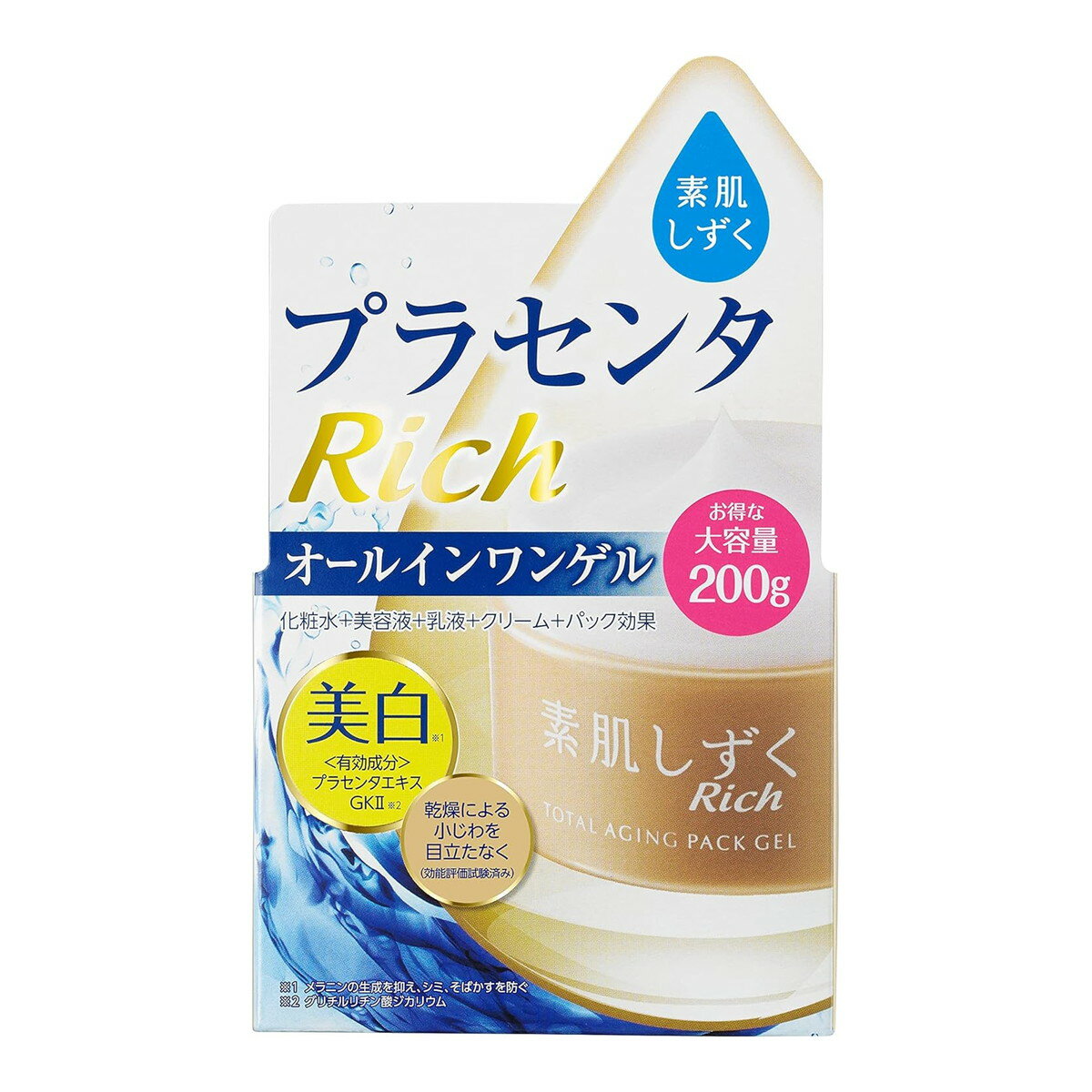 商品名：アサヒグループ食品 素肌しずく ゲル Sa 200g オールインワンゲル内容量：200gJANコード：4946842637355発売元、製造元、輸入元又は販売元：アサヒグループ食品原産国：日本区分：医薬部外品商品番号：103-*013-4946842637355商品説明乾燥による小じわを目立たなく+美白のWケアができる高機能オールインワンゲル。化粧水・乳液・美容液・クリーム・パック効果の5つの機能が一つになったオールインワンゲル。有効成分プラセンタエキス、和漢植物由来甘草エキス、ビタミンC誘導体、レチノール、コラーゲンなどの7つの保湿成分を贅沢に配合。シルク由来の肌吸着成分セリシン配合でパック効果をさらにアップ！広告文責：アットライフ株式会社TEL 050-3196-1510 ※商品パッケージは変更の場合あり。メーカー欠品または完売の際、キャンセルをお願いすることがあります。ご了承ください。