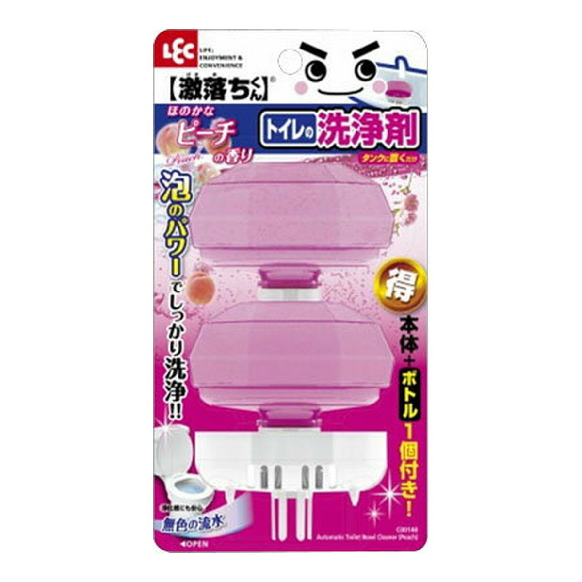 【送料お得・まとめ買い×13個セット】レック 激落ちくん タンクにポン トイレの洗浄剤 ピーチの香り 本体+スペア1個入