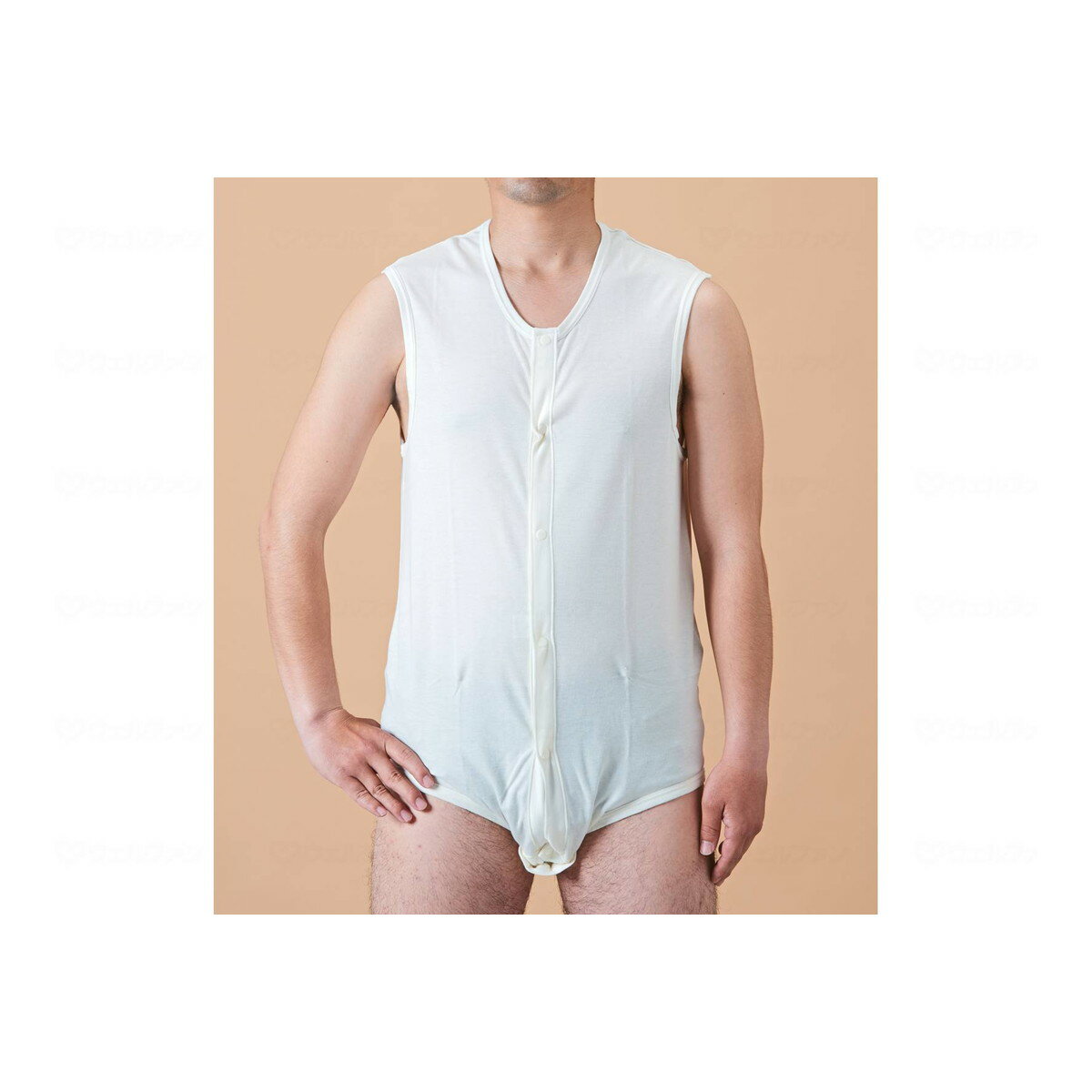 【あわせ買い2999円以上で送料お得】神戸生絲 紳士・婦人共用 前開き袖なしボディシャツ M No.114