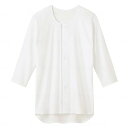 【送料お得・まとめ買い×2個セット】グンゼ 紳士 7分袖ワンタッチシャツ 前あき ホワイト LL 介護用肌着