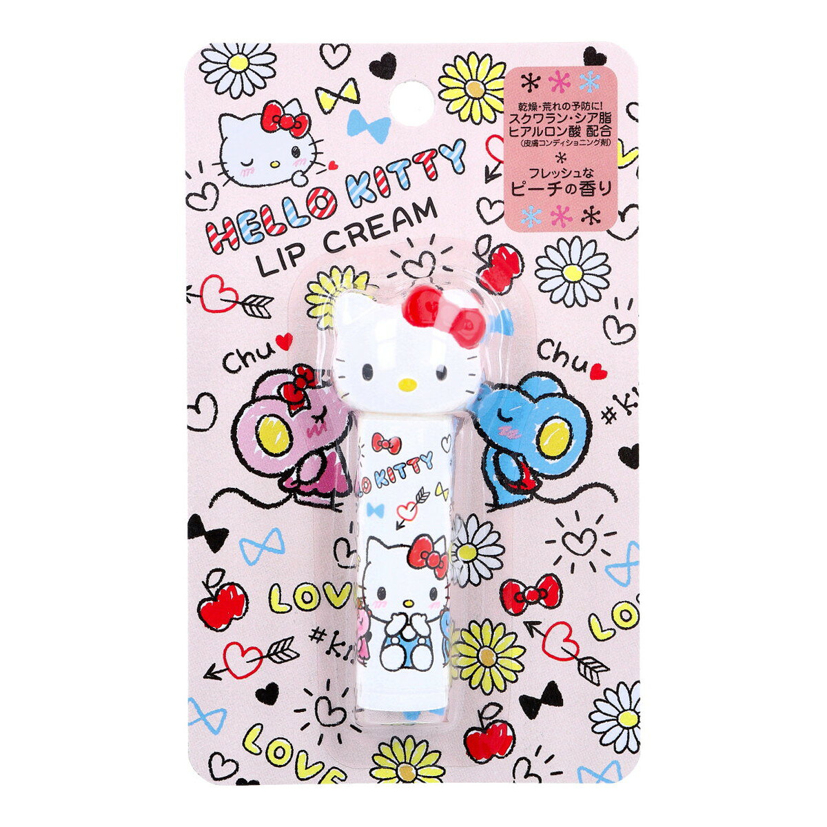 Other - 【送料お得・まとめ買い×7個セット】ピエラス ハローキティ ダイカット リップクリーム ピーチの香り 4g
