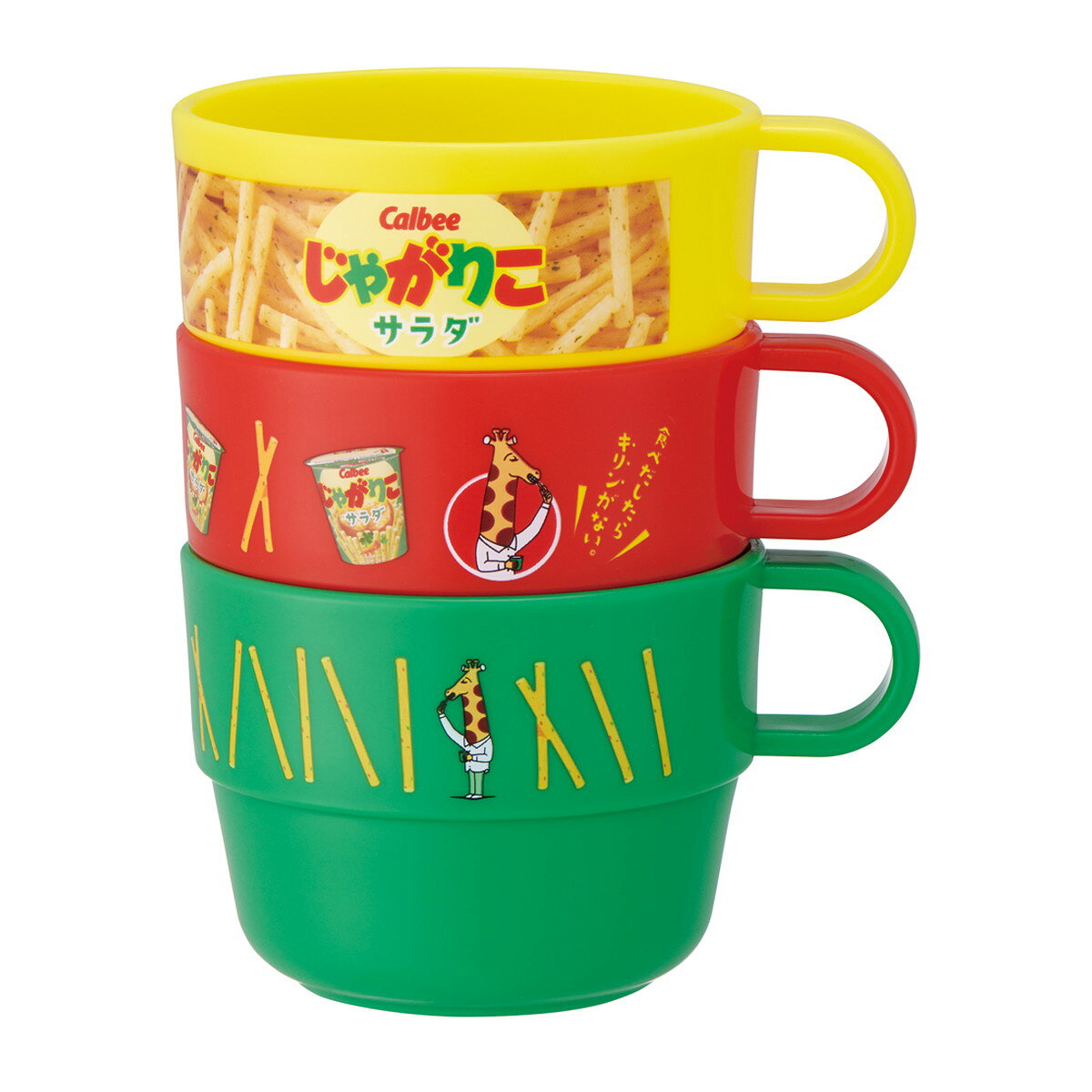 商品名：スケーター じゃがりこサラダ スタッキングコップ 220mL 3個セット内容量：1セットJANコード：4973307712814発売元、製造元、輸入元又は販売元：スケーター(Skater)原産国：日本商品番号：103-*009-4973307712814商品説明行楽などのレジャーに便利なコップ3個セット持ち手が付いて使いやすく、積み重ねて収納できるのでかさばらない。落としても割れにくい素材なのでお子様の食器としてもおすすめです。ピクニック、ホームパーティー、アウトドアなど様々なシーンで大活躍色・柄が異なる3個セットです。■商品サイズ(約)サイズ：82×104×高さ63mm(取っ手含む)容量：220ml重さ：50g(1個あたり)■品質表示原料樹脂：ポリプロピレン／耐熱温度140度※食洗機使用可※直火・オーブン及びグリルでの使用をしないでください。広告文責：アットライフ株式会社TEL 050-3196-1510 ※商品パッケージは変更の場合あり。メーカー欠品または完売の際、キャンセルをお願いすることがあります。ご了承ください。