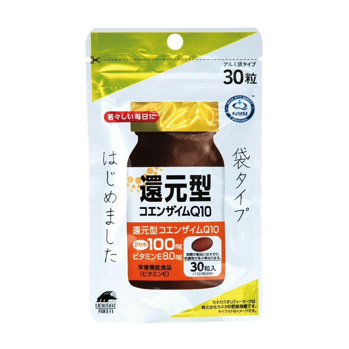 【送料お得・まとめ買い×3個セット】ユニマットリケン 還元型 コエンザイムQ10 袋タイプ 30粒 kaigo-10399262 ホームライフ パッケージ画像