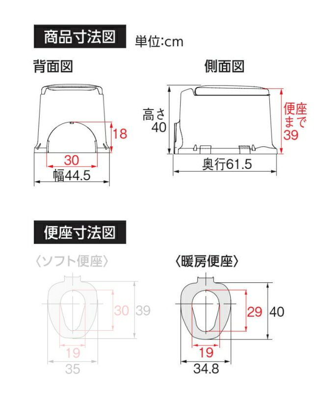 介護もーる 介護用品専門店の安寿　サニタリエース　SD　据置式　871-145　暖房便座タイプ　補高＃5 (補高：5cm)　アロン化成　和式を洋式トイレへ　介護　90°方向での設置可能｜アングル3