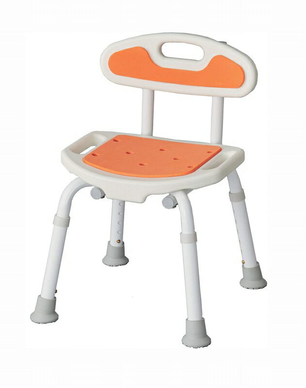 福浴　コンパクトシャワーチェア　FKW-01-C　オレンジ　お風呂　椅子　介護