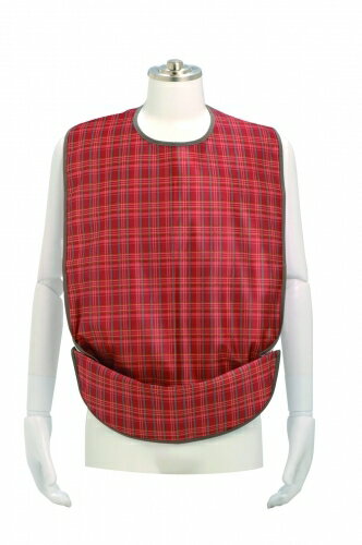 【メール便対象品】全国送料無料 食事用エプロン ソフラピレンエプロン チェック2WAYタイプ ブルー/オレンジ/グリーン 完全防水