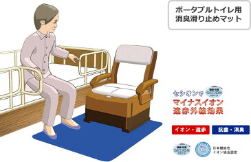 ゼオシーター(ポータブルトイレ用消臭すべり止めマット) 洋式トイレマット・55cm×60cm ブルー