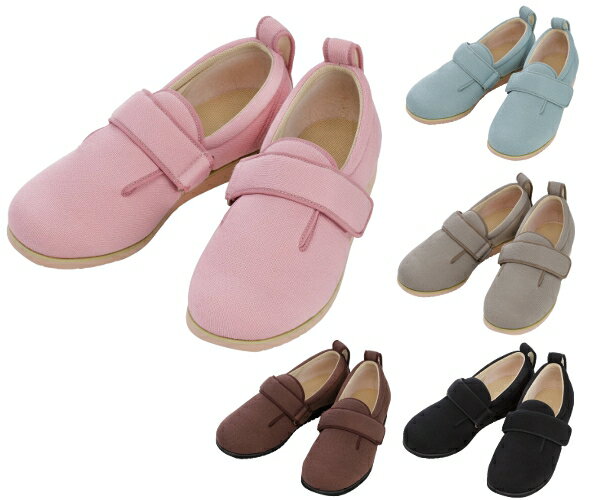 徳武産業　ダブルマジック2　両足販売　足囲：5E　サイズ：S/M/L/LL/3L/4L/5L/6L　色：ブラック/ブラウン/Mグレー/ピンク/ミントグリーン　7005　靴　シューズ　介護　屋外室内兼用　男女兼用　※ピンク・ミントグリーンのみS～3L/ブラックのみS～6L