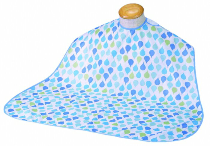 竹虎 【メール便対象品】全国送料無料 食事用エプロン ソフラピレンエプロン しずく柄 ブルー フラットタイプ