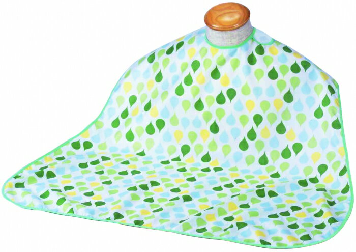 竹虎 【メール便対象品】全国送料無料 食事用エプロン ソフラピレンエプロン しずく柄 グリーン フラットタイプ