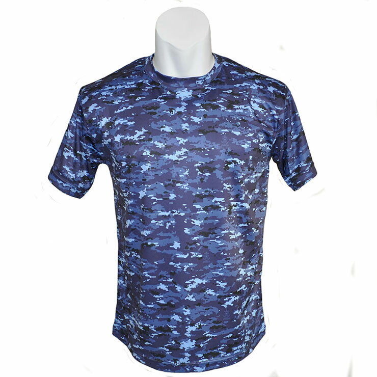 自衛隊グッズ 海上自衛隊 デジタル迷彩半袖ドライTシャツ ポリエステル100％ L ブルー 1枚