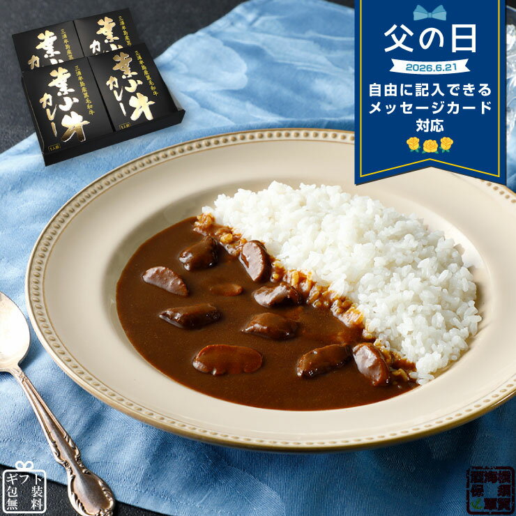 調味商事 神奈川県産黒毛和牛 葉山牛カレー レトルトカレー 中辛 210g×4食 ギフトセット 化粧箱入り 1セット かながわブランド 認定 高級 ビーフカレー レトルト食品 詰め合わせ ギフト 備蓄 防災 常温保存 まとめ買い 食べ比べ 福袋