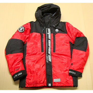 【中古】AAPE HEAVY WEIGHT DOWN JACKET ヘビーウェイトダウンジャケットAAPE BY A BATHING APE エーエイプバイアベイシングエイプ ウンジャケット XLサイズ レッド【発送140サイズ】【橿原店】【H】