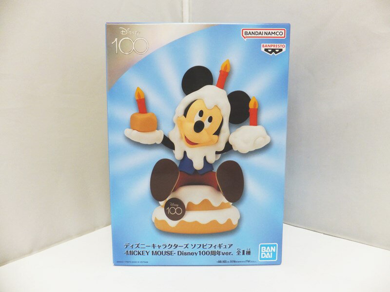 【中古】【未開封品】ディズニーキャラクターズ ソフビフィギュア - MICKEY MOUSE - Disney100周年ver. BANDAI SPIRITS ミッキーマウス【出雲店】