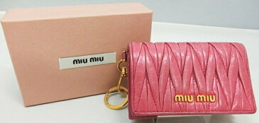 【中古】MIUMIU/ミュウミュウ 5MC407 マテラッセ カードケース/名刺入れ　ピンク【出雲店】