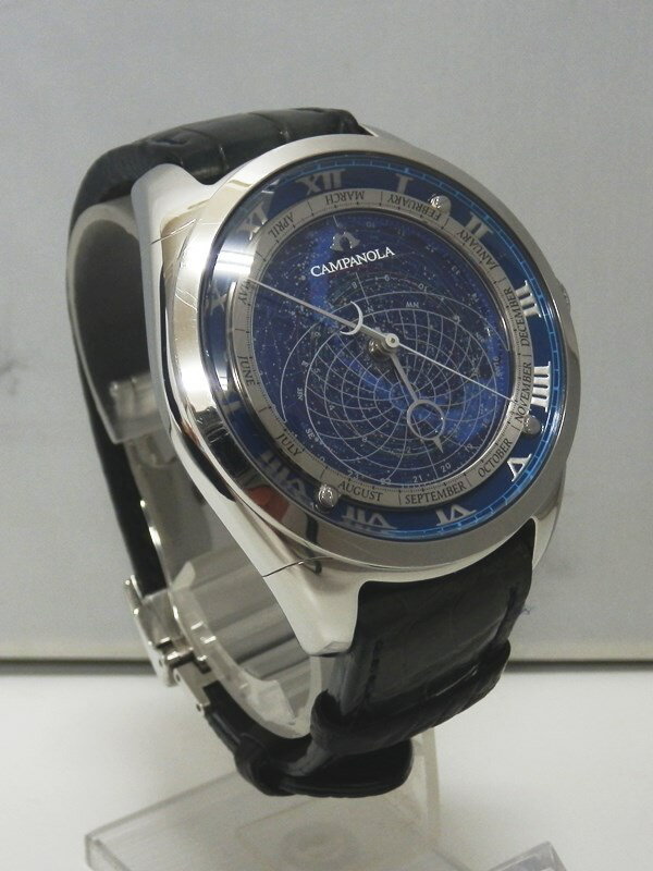 【中古】シチズン 腕時計 カンパノラ 112 コスモサイン 4398-T015425 TA CTV57-1231 青文字盤 ブラック クオーツ / CITIZEN CAMPANOLA 112 COSMOSIGN【出雲店】