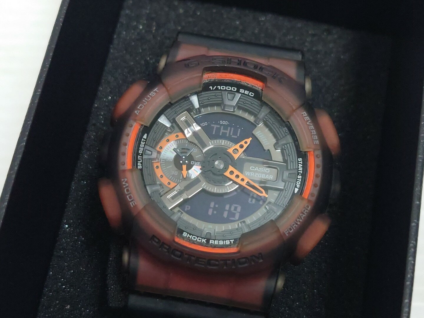 【中古】 CASIO カシオ G-SHOCK Gショック クオーツ グレー×オレンジ スケルトン デジタル アナログ デジアナ メンズ 腕時計 【鳥取店】