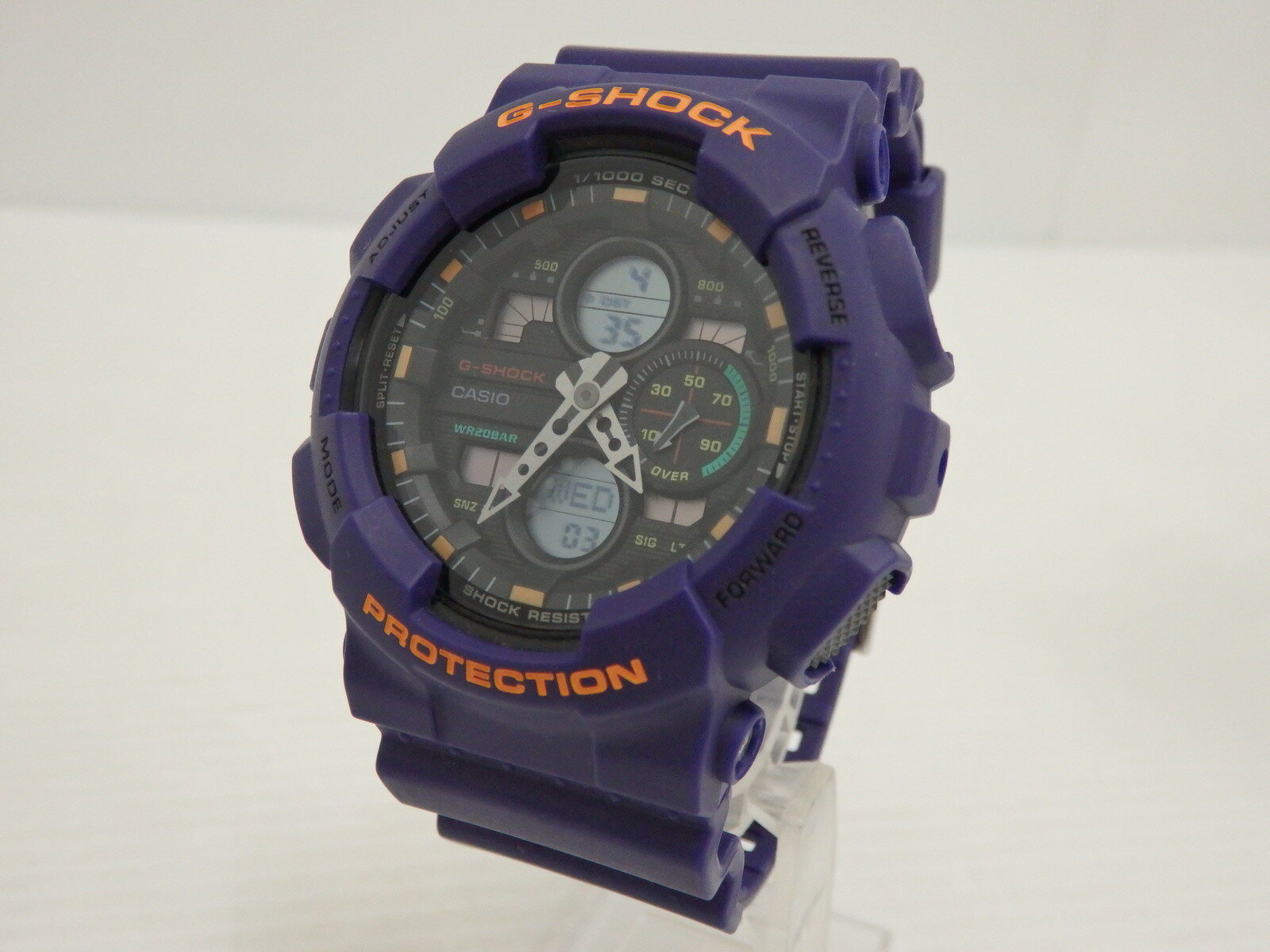 【中古】CASIO カシオ G-SHOCK ジーショック GA-140 デジアナ デジタル アナログ クオーツ パープル 紫 20気圧防水【腕時計】【鳥取店】