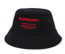 【中古】BURBERRY バーバリー 8053474 ホースフェリーロゴ刺繍 バケットハット サイズ:M ブラック【帽子】【米子店】