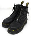 【中古】Dr.Martens ドクターマーチン SINCLAIR シンクレア ジャングルブーツ 厚底 8ホール ジップ UK5 約24cm 黒 ブラック【レディー..