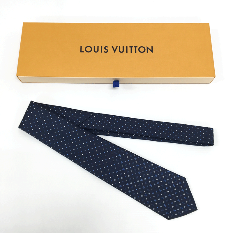 【中古】LOUIS VUITTON ルイヴィトン モノグラム グラデーション ドット ネクタイ 《ブランド・山城店》