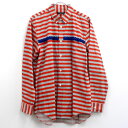 【中古】【メンズ古着】COMME des GARCONS HOMME PLUS コムデギャルソンオム 長袖シャツ カラー:レッド×グレー/ボーダー/ロングリスリーブ/ドメス【山城店】