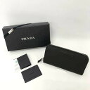 【中古】《美品》PRADA プラダ サフィアーノ エンボス レザー ラウンドファスナー長財布《ブランド・山城店》