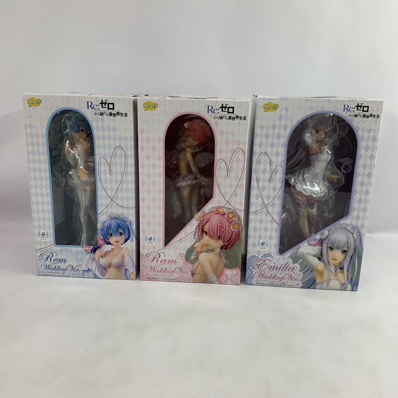 乐天商城 - 【中古】《一部未開封》ファットカンパニー Re：ゼロから始める異世界生活 レム ラム エミリア ウェディングVer《フィギュア・山城店》◆Z568