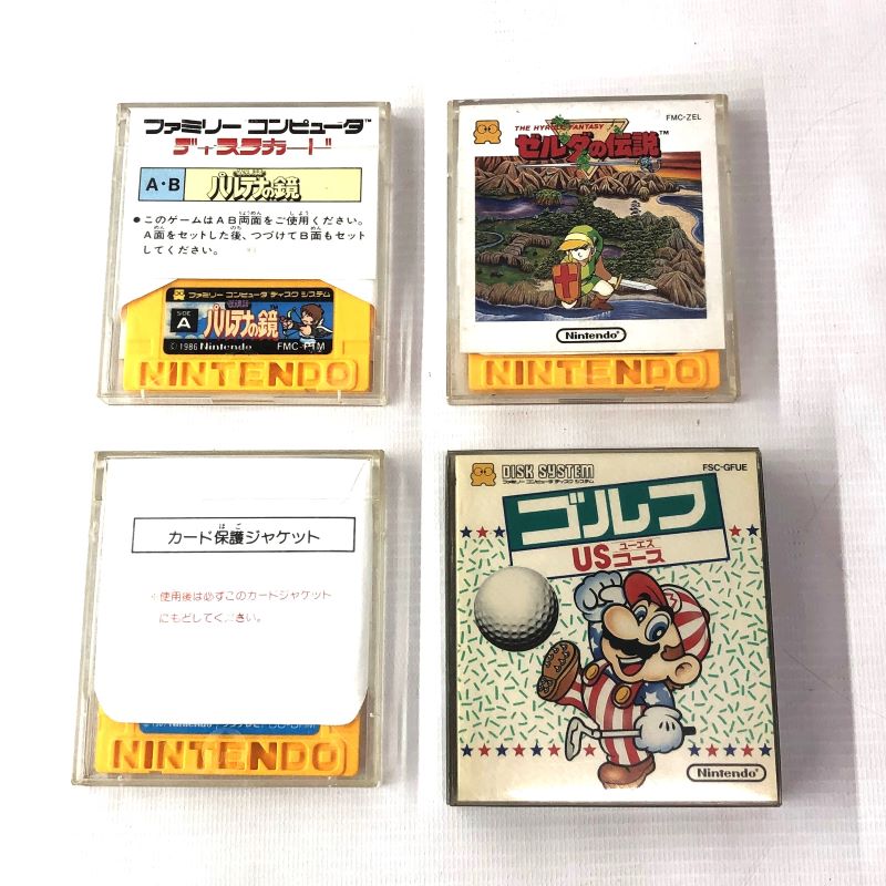 【中古】《ジャンク》《レトロ》FCディスクシステムソフト等4本セット 動作未確認/FC/ゼルダの伝説/パルテナの鏡《ゲーム・山城店》B409