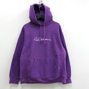 【中古】Supreme シュプリーム 18AW Classic Script Hooded Sweatshirt クラシック スクリプト フーデッド スウェットシャツ/プルオーバーパーカー サイズ : L/ストリート《メンズ古着 山城店》S595