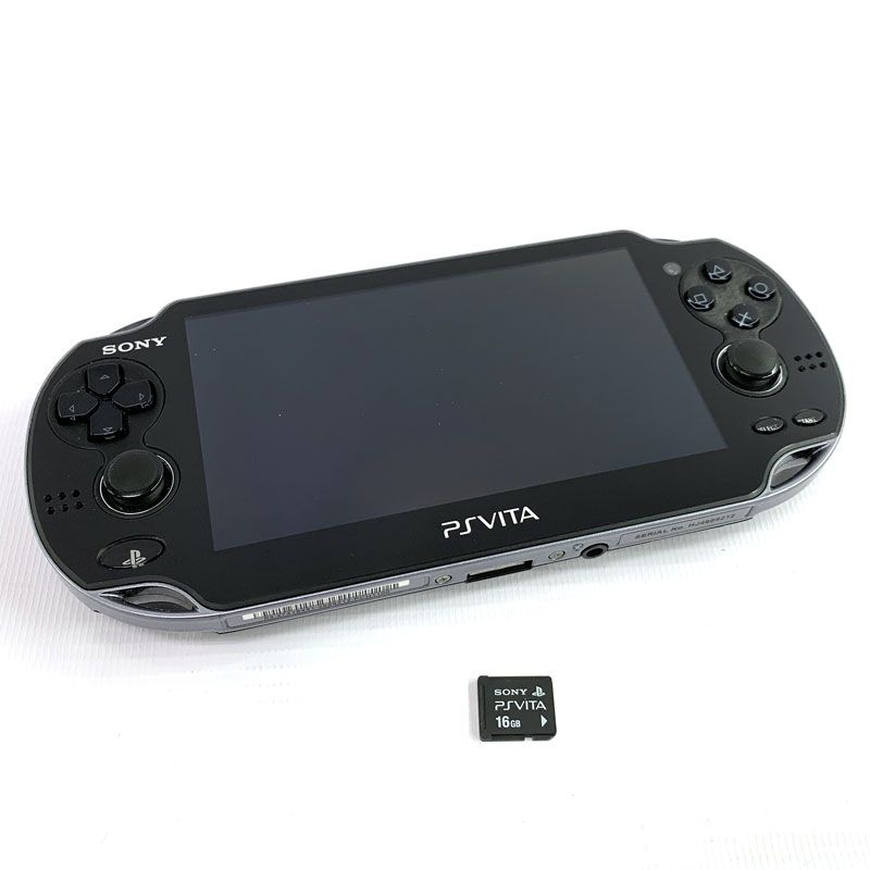 【中古】PlayStation Vita PCH-1100 ブラック 本体のみ＋16GBメモリーカード PSvita/プレイステーションヴィータ/SONY《ゲーム・山城店》A2100