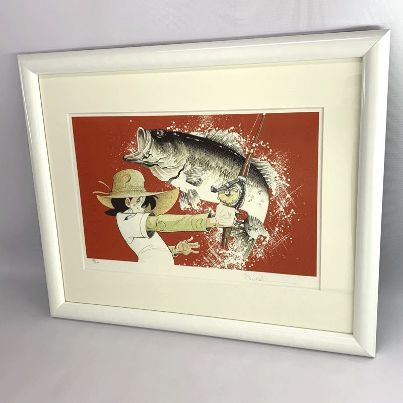 【中古】釣りキチ三平 版画 三平バスフィッシング《フィギュア・山城店》◆O3922