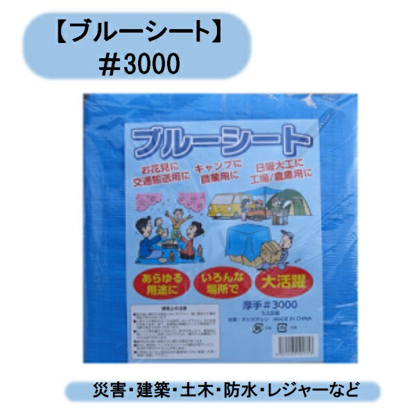 送料無料　3000番ブルーシート 5.4m×5.4m 　3枚セット　シンセイ　災害被災者宅優先商品　倉庫在庫　資材置き場　沖縄・離島出荷不可