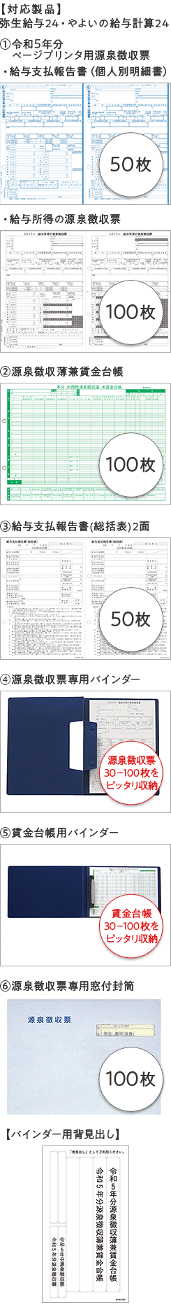 【日本全国送料無料】弥生給与純正伝票／【令和6年度用】 年末調整セット(100人用) 202522