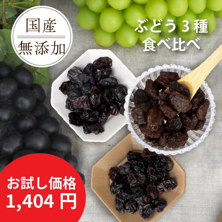 【 送料無料 】ドライフルーツ シャインマスカット 巨峰 ピオーネ レーズン 食べ比べ 砂糖不使用 無添加物 ゆうメールでお届け シャイン ぶどう 山梨県産 国産 個包装 おつまみ 高級 ヘルシー こども 大人 おしゃれ ご自宅用 くだもの おかし ワイン お試し