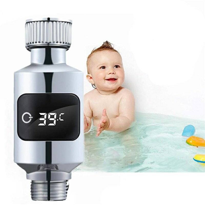 デジタル温度計 シャワー用温度計 水温計 防水 LED ディスプレイ付き 温度計 水温 ベビーシャワー用