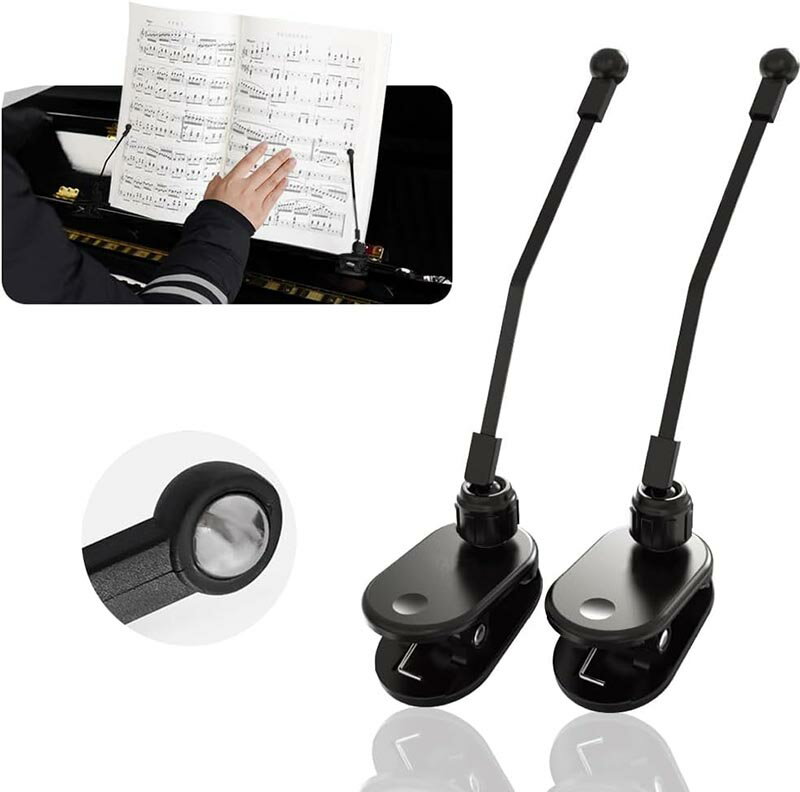 【商品仕様】2個セット サイズ：約15*4.8cm 色：ブラック 重さ：約21.5g*1　口が開く最大限の幅は3cmです。 【片手でページめくり】本のページが勝手にめくれるのを防ぎ、ピアノを弾く際に片手でも操作できます。楽譜がどんなに厚くてもコントロールできます。 【楽譜やピアノを傷つけない】ボール転がし式のデザインで、楽譜に接触する際、楽譜が傷つくのを効果的に防ぎます。クリップにはシリコーンゴム製圧条が付いており、ピアノにダメージを与えるのを防ぐことができます。 【シンプルな操作】楽譜台を挟み、ネジの締め具合と金属棒の角度を調整すれば、すぐに使用できます。ピアノの練習が終わったら、簡単に外すことができます。 【外観】楽譜クリップの本体部分が漆黒一色に染まり、その表面には高級感溢れる微細な磨砂加工が施されており、手触りも素敵です。 ※注意事項 サイズ・重量は、多少の誤差が生じる場合がございます。 お使いのブラウザや設定により、画像と実際の商品との若干の色の違いが生じる場合がございます。予めご了承いただけますようお願いいたします。 ※簡易包装となりますのでご理解の程よろしくお願いします。 ※仕様・デザインは改良のため予告なく変更することがあります。 ご注意いただけましたら幸いです。